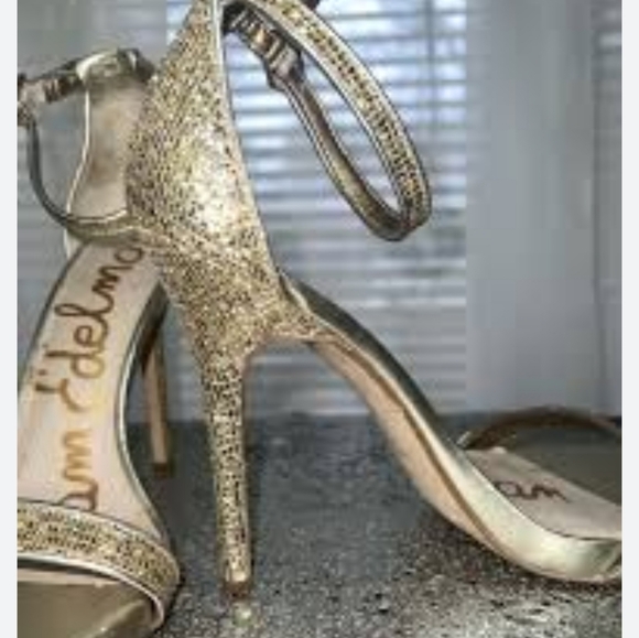 Sam Edelman Shoes - Sam Edelman Gold Stiletto Heels Ankle Strap